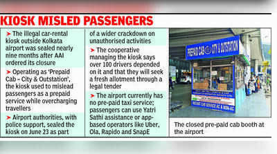Illegal pre-paid booth at airport shuts down after 9-mth stand-off