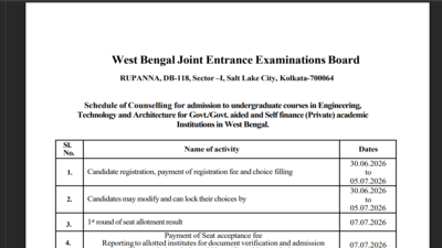 WBJEE 2026 counseling schedule released on wbjeeb.in: Direct link to download here