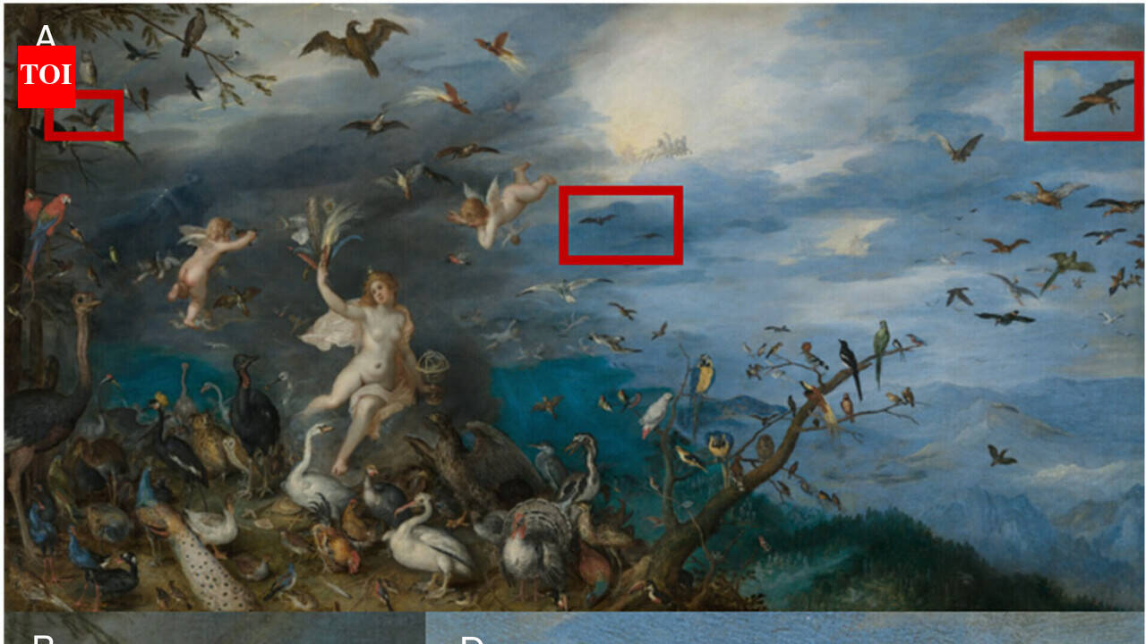 Scientists find a bat eating a songbird hidden in a 1611 Renaissance painting, and the artwork may have documented a behaviour birds and bat researchers only confirmed in the last year