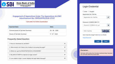 SBI Apprentice admit card released for 7,150 seats, written exam on July 11: Download hall ticket here