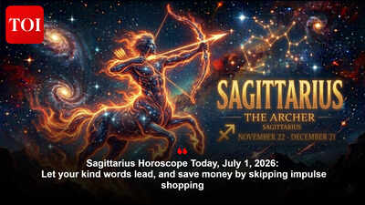 Sagittarius Horoscope Today, July 1, 2026: Let your kind words lead, and save money by skipping impulse shopping
