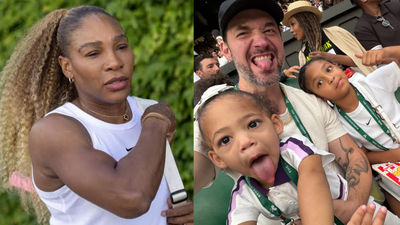Serena Williams returns to winning ways as Alexis Ohanian and daughters cheer from the stands