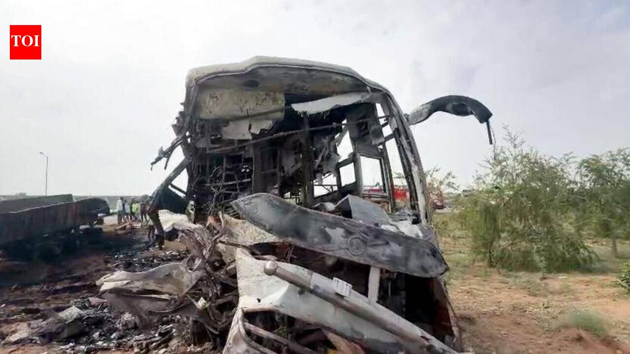 Inferno on Expressway: Eight dead as sleeper bus erupts in flames after truck crash in Dausa