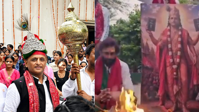 Akhilesh Yadav's birthday poster depicting him as Lord Krishna triggers political row in UP, BJP demands apology