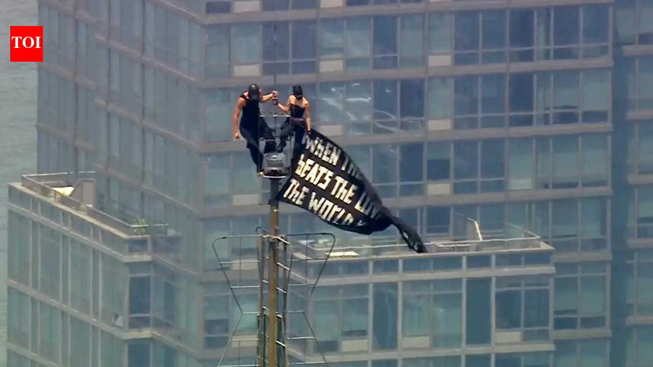 Empire State Building climb: Couple arrested after proposal atop New York's skyscraper - video