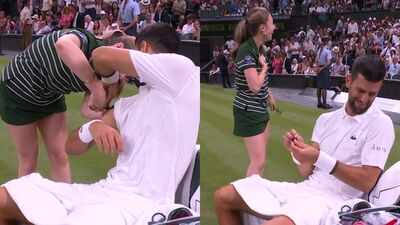 Hilarious! Novak Djokovic pranks ball girl, leaves Wimbledon crowd in splits - Watch