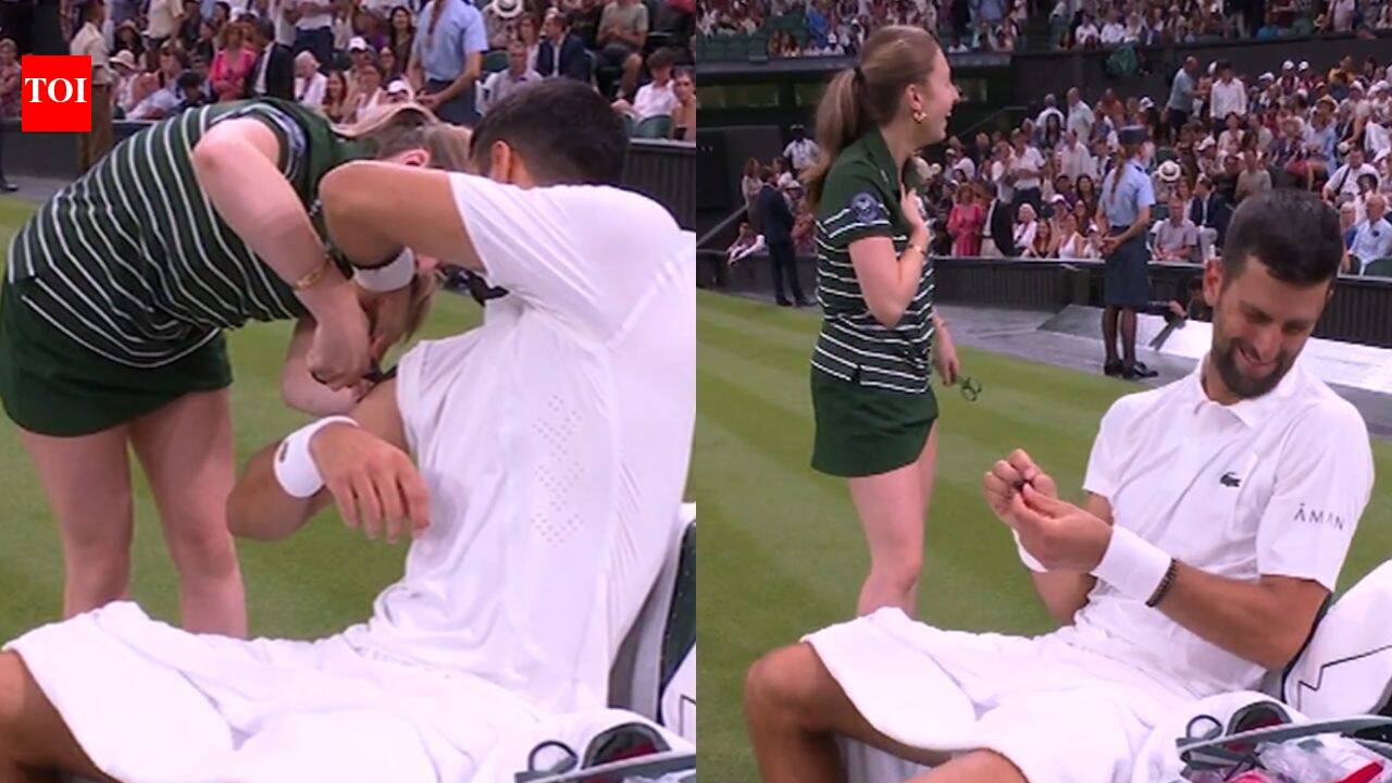Hilarious! Djokovic pranks ball girl, leaves Wimbledon crowd in splits - Watch