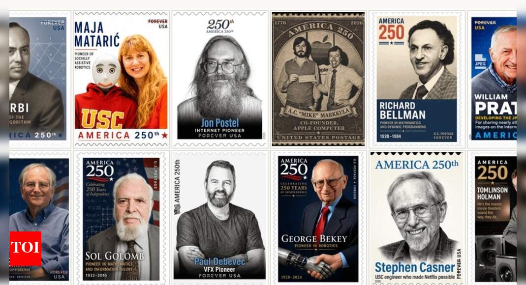 Animated stamps from USC celebrate 14 builders of the modern internet, from DNS and video calls to JPEG, encryption, and the algorithms inside phones