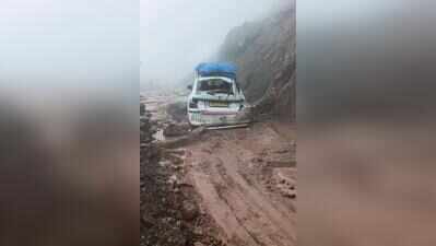 Narrow escape for 6 after landslide traps vehicle