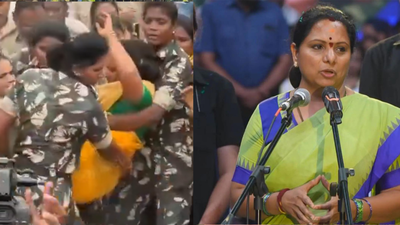 TRS chief K Kavitha detained while laying claim to HMDA land for Telangana movement activists