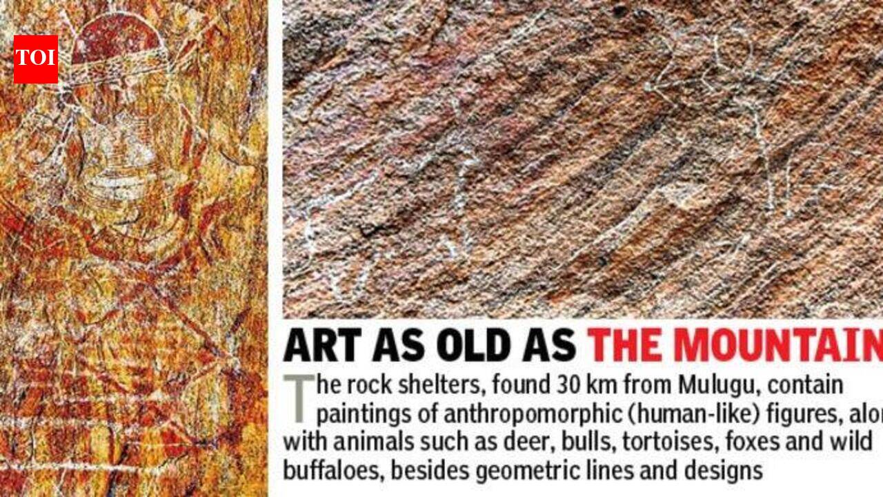 Rock art with human-like figures from Stone Age discovered in Mulugu forests