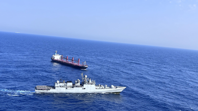 Navy foils piracy bid on India-bound bulk carrier in Gulf of Aden, Marcos secure ship, crew