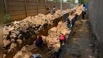 Monsoon nears, utility lines still hold up NH-8 drain work at Narsingpur in Gurgaon