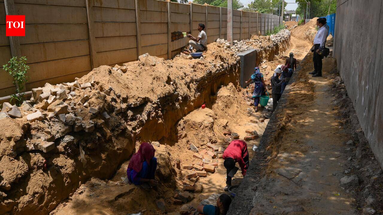 Monsoon nears, utility lines still hold up NH-8 drain work at Narsingpur in Gurgaon
