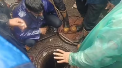 Man on phone falls into open manhole on Mumbai busy road during heavy rain, dies; 4 officials benched