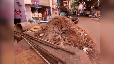 Encroachments Gobble Up Walkways In Hubballi