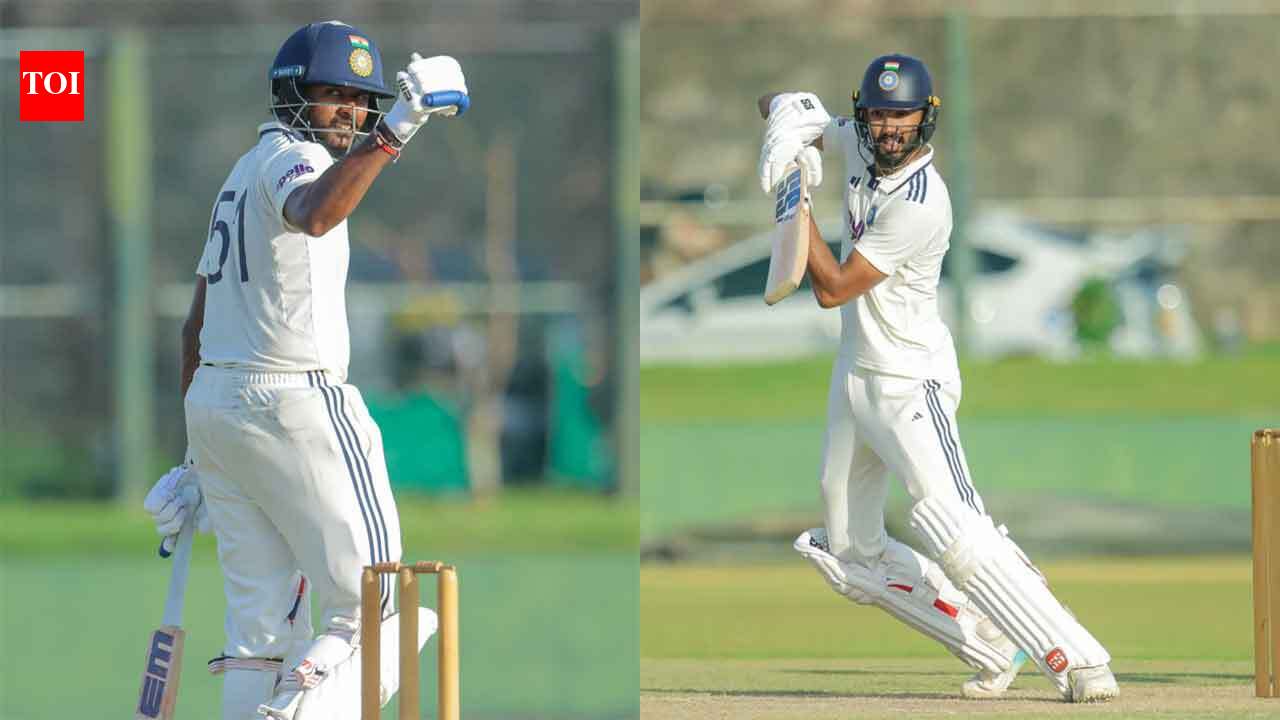 Sai Sudharsan and Devdutt Padikkal batting for India A