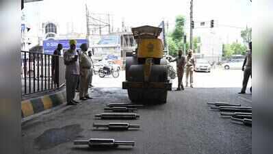 150 modified silencers destroyed in Khanna noise pollution crackdown
