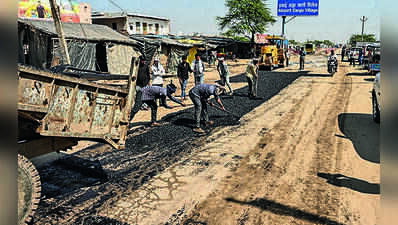 3 weeks after airport launch, fix for potholed roads around it