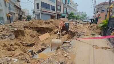 Sinkhole still blocks vital hospital route in Ludhiana seven days on.