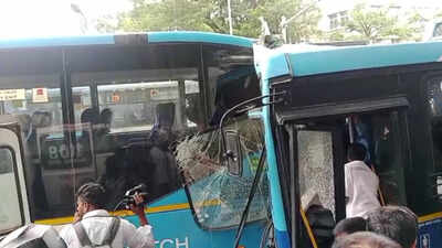 5 passengers injured as electric BMTC bus rams into another in Bengaluru