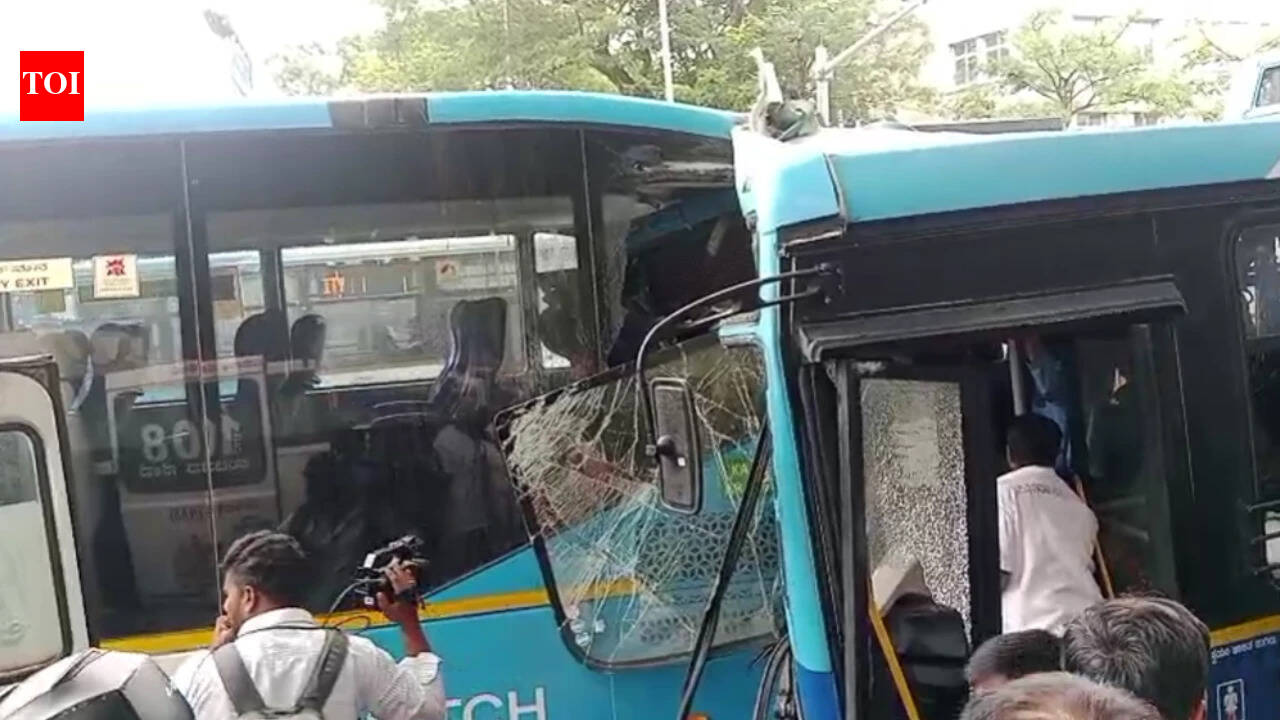 5 passengers injured as electric BMTC bus rams into another in Bengaluru