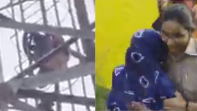 Woman climbs railway tower with 3 children in UP, demands to live with lover; rescued after 9-hour operation