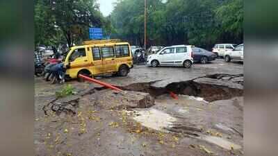 Commute grinds to a crawl in Nashik city as dug-up stretches turn rain-soaked roads into slushy death traps