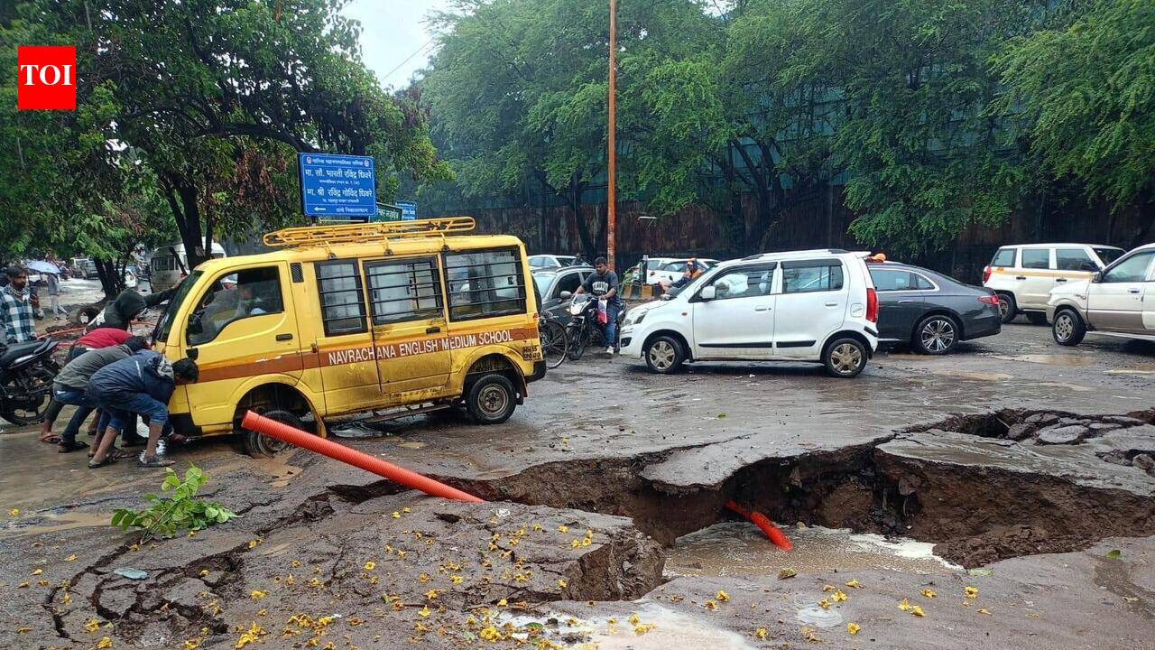 Commute grinds to a crawl in Nashik city as dug-up stretches turn rain-soaked roads into slushy death traps