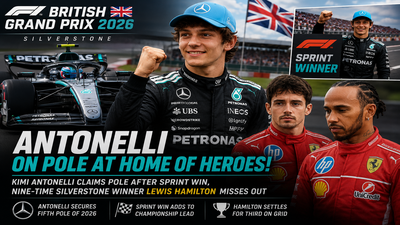 British Grand Prix 2026: Kimi Antonelli claims pole after sprint win, nine-time Silverstone winner Lewis Hamilton misses out