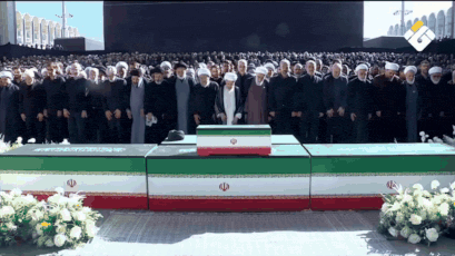 Chants, tears &amp; prayers: Massive crowd gathers in Tehran for Ali Khamenei funeral - watch