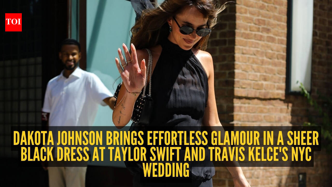 Dakota Johnson turns heads in a sheer black dress at Taylor Swift and Travis Kelce's NYC wedding