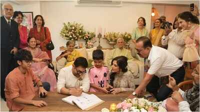 Aamir Khan and Gauri Spratt wedding: First couple photos released; newlyweds read wedding vows in front of family and children