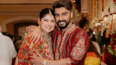 Arjun Kapoor holds sister Anshula's kaleera at pre-wedding festivities; fans wonder if he's the next Kapoor to marry