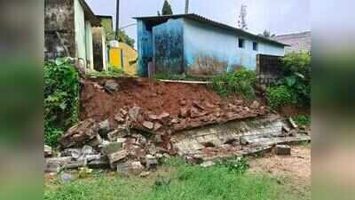 School wall collapses in Ponnampet amid heavy rain