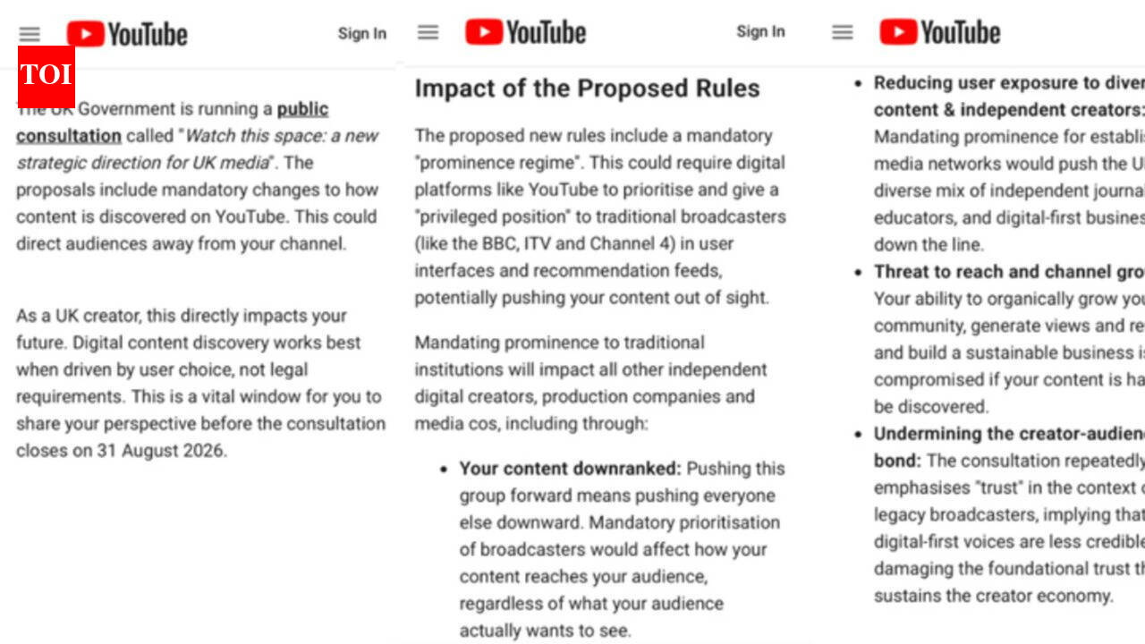 'State censorship': Nigel Farage slams UK's proposed content rules as YouTube alerts creators