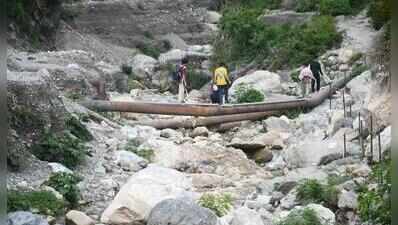 10 months after deluge, Shikhar Falls water pipeline remains exposed