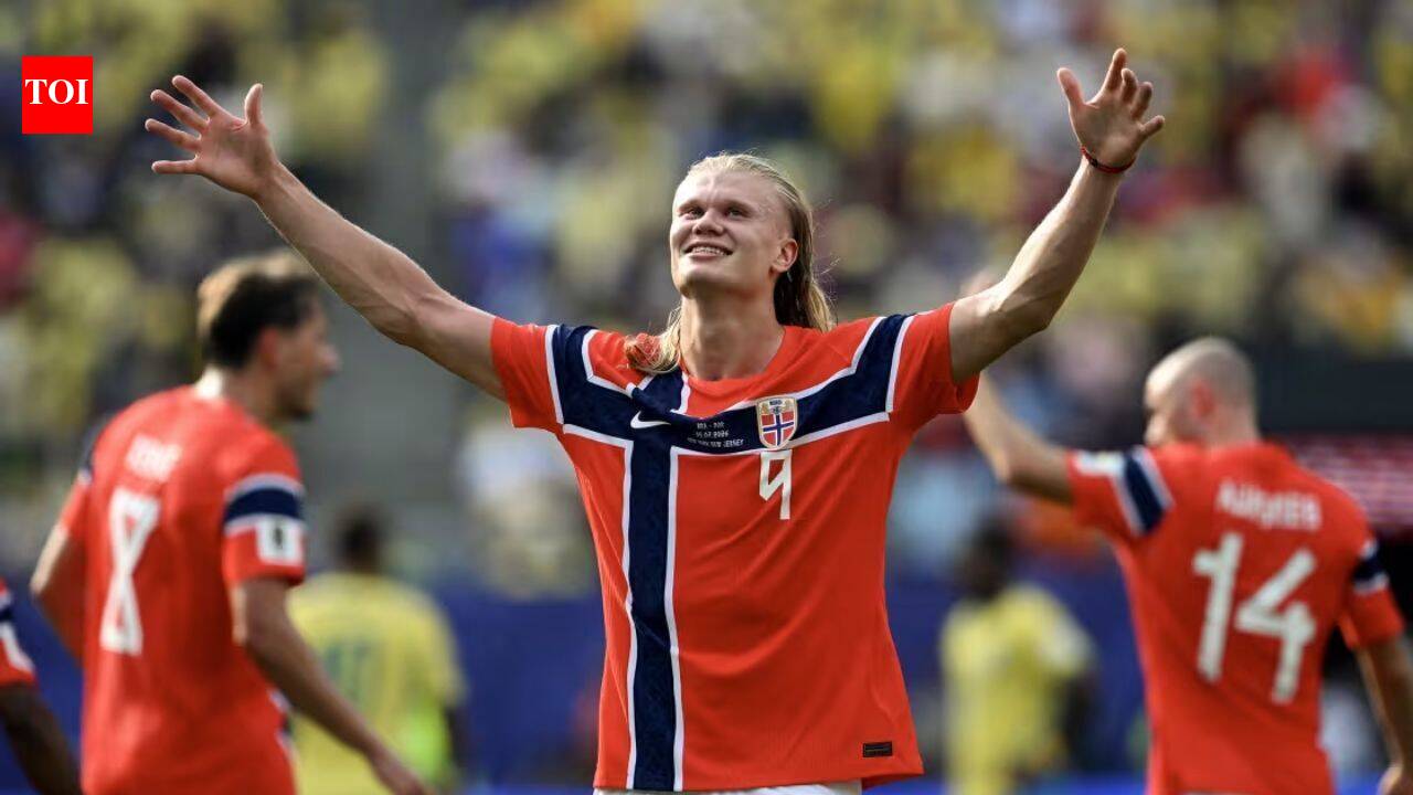 Norway's future queen Princess Ingrid Alexandra hugs Erling Haaland after win over Brazil in a viral video