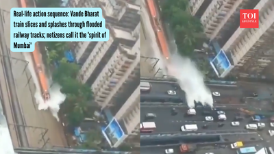 Real-life action sequence: Vande Bharat train slices and splashes through flooded railway tracks; netizens call it the 'spirit of Mumbai'