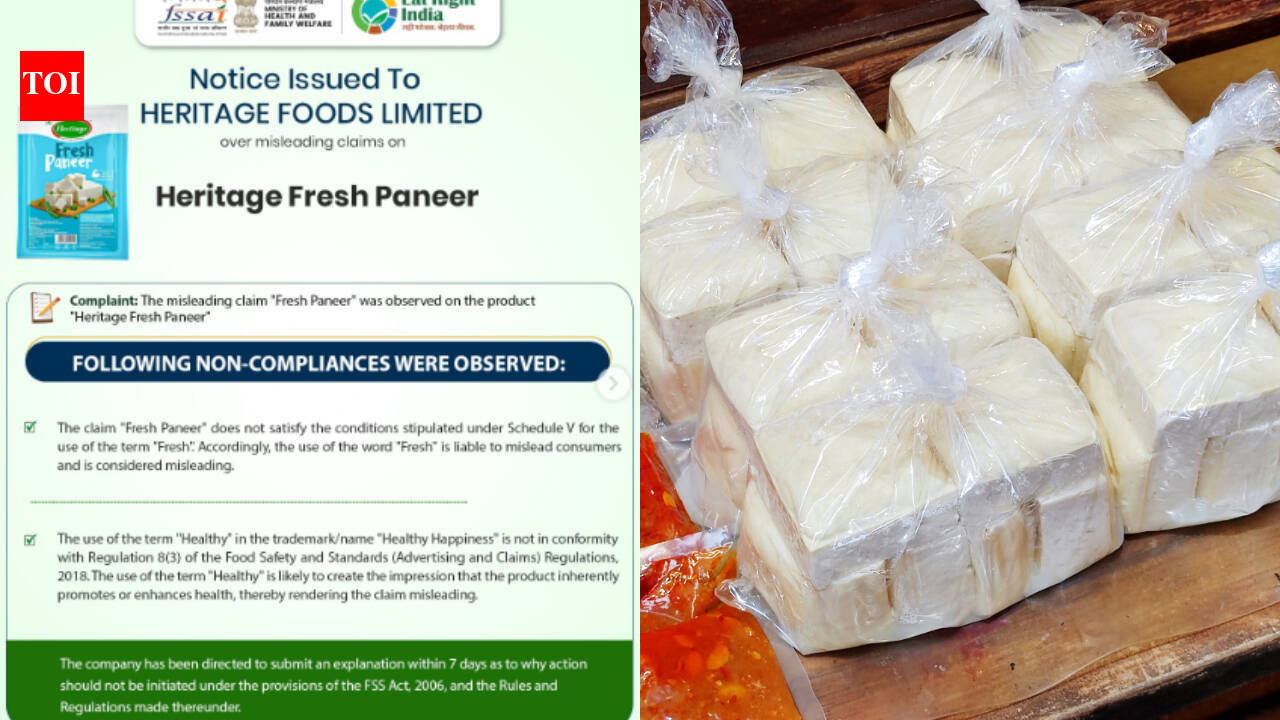 From Paneer to Chocolate Spread: FSSAI issues notices to 3 brands over misleading claims and incorrect labelling