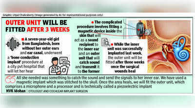 7-yr-old Bangla girl born without ears gets implant at city hospital