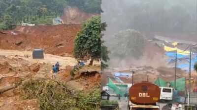 Video captures terrifying moment landslide hits Wayanad, 1 dead, 7 injured