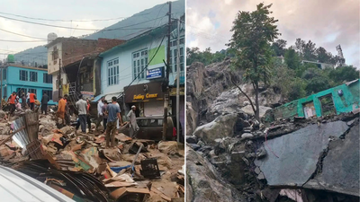 Heavy rain triggers massive landslide in J-K's Doda; buries houses, shops under debris