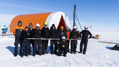 Scientists drilled through 523 meters of Antarctic ice and recovered a record-breaking core preserving up to 23 million years of Earth's climate history