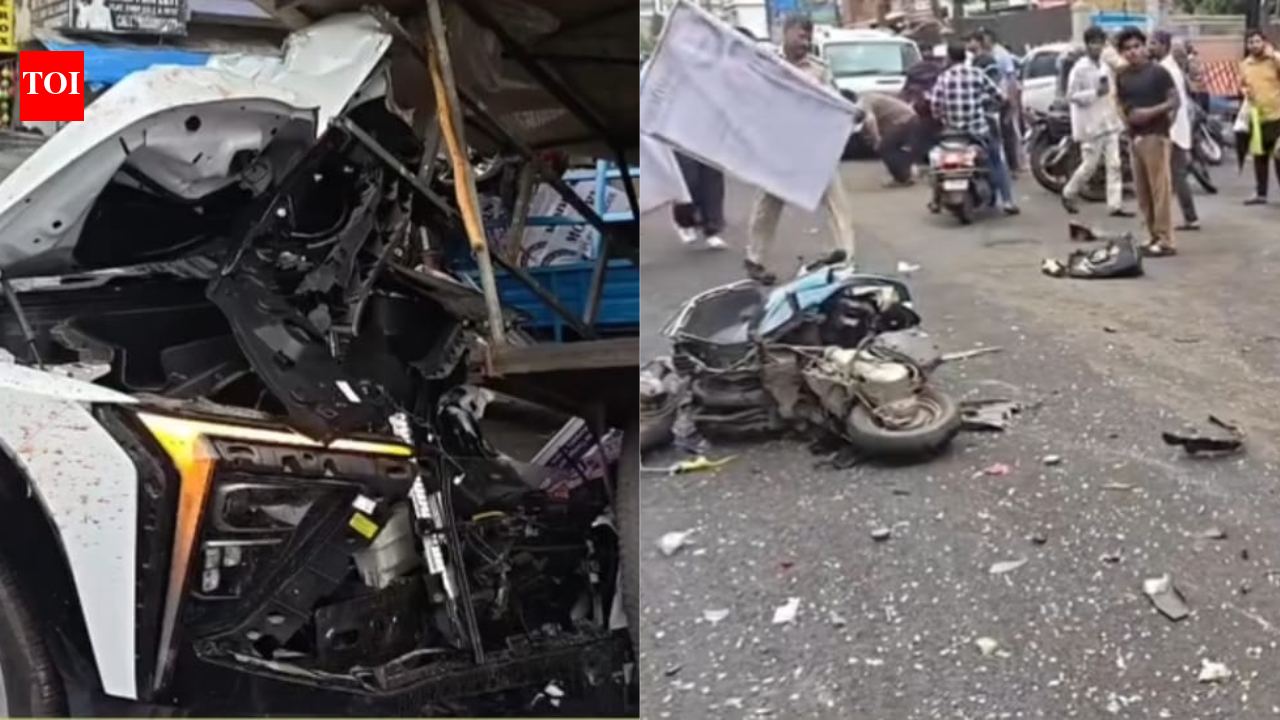 1 dead, 5 hurt as speeding electric SUV rams multiple vehicles, crashes into food stall in Navi Mumbai