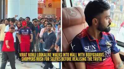 Virat Kohli lookalike walks into mall with bodyguards; shoppers rush for selfies before realising the truth