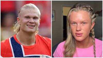 FIFA World Cup 2026 star Erling Haaland's female lookalike goes viral over uncanny resemblance; footballer reacts