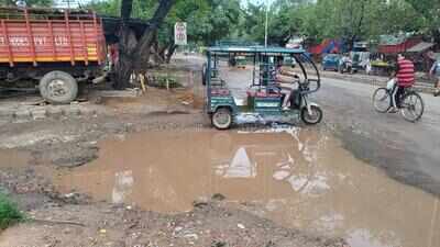 Stagnant water camouflages potholes on city roads, residents demand repairs