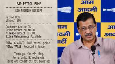 'BJP petrol pump': AAP shares 'E20 premium receipt' in dig over ethanol blending