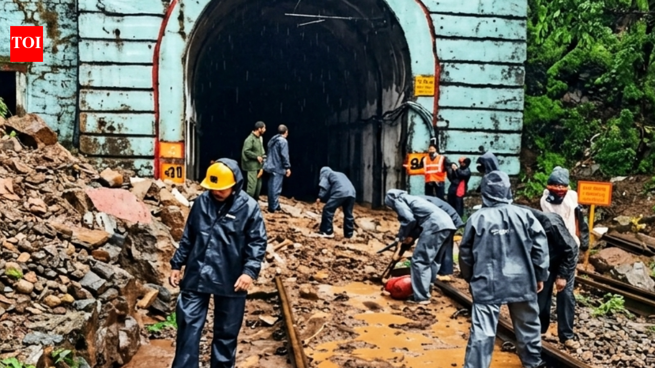One of three landslide-affected rail lines restored in Pune-Mumbai ghat section